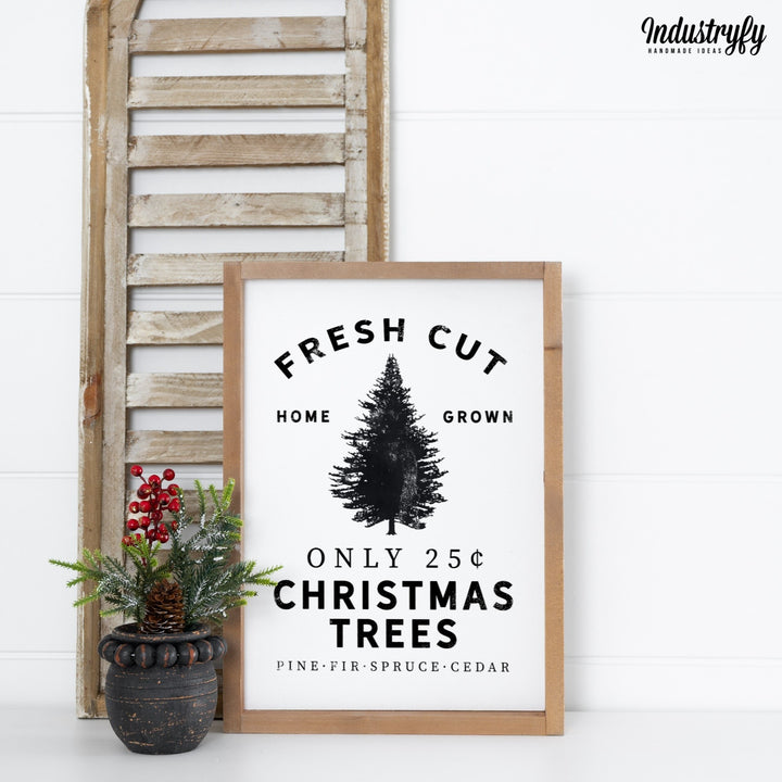 Landhaus Schild | Fresh cut christmas trees