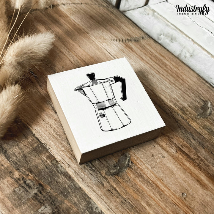 Kühlschrankmagnet Holz Bialetti, Holzmagnet von Industryfy