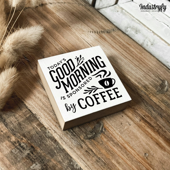Kühlschrankmagnet Holz Good morning coffee, Holzmagnet von Industryfy