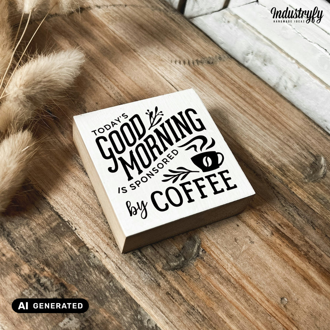 Kühlschrankmagnet Holz Good morning coffee, Holzmagnet von Industryfy
