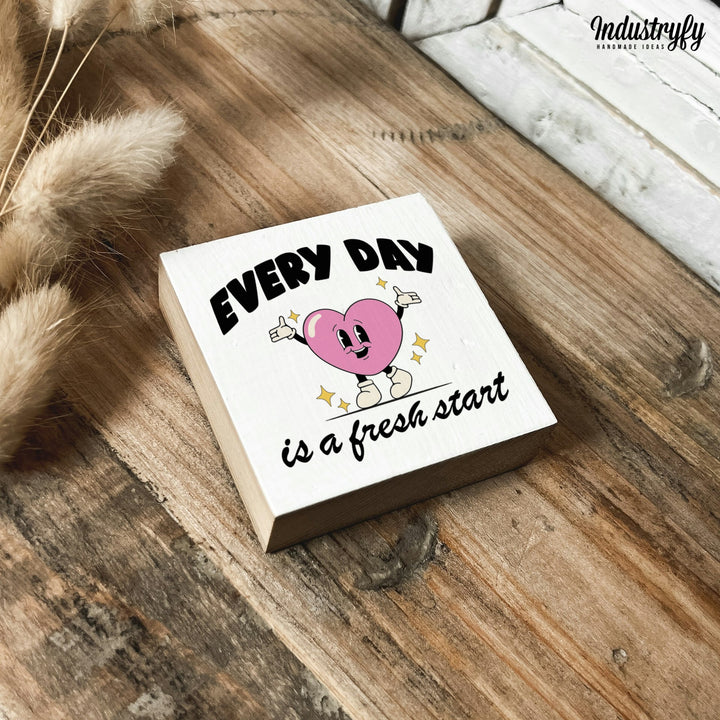 Kühlschrankmagnet Holz Every Day is a fresh start, Holzmagnet von Industryfy