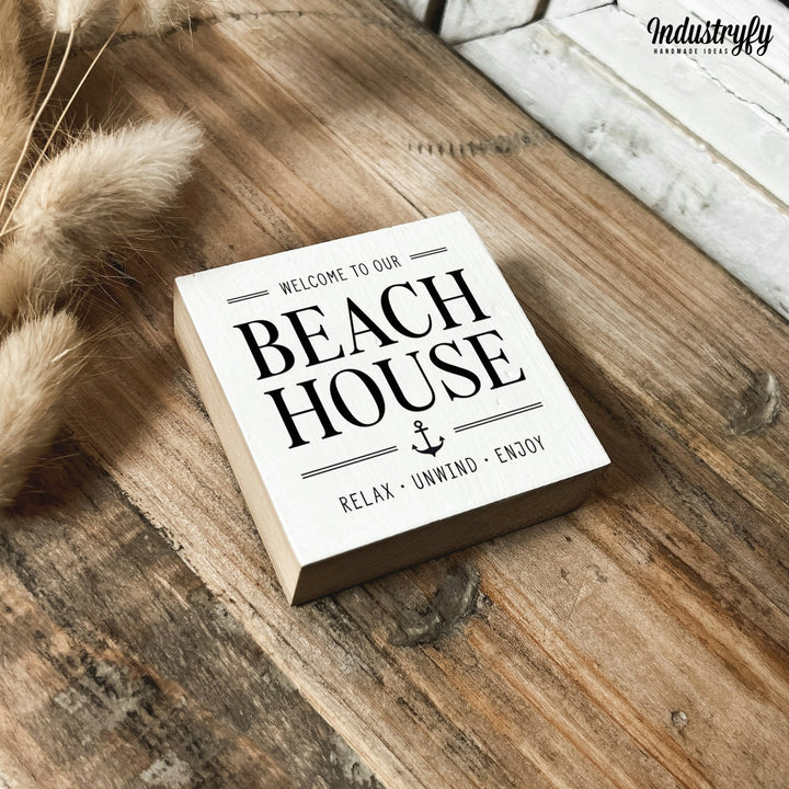 Kühlschrankmagnet Holz Beach House No2, Holzmagnet von Industryfy