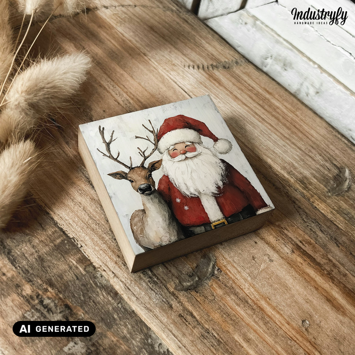 Santa &amp; Rudolph Kühlschrankmagnet am Kühlschrank, Geschenkidee von Industryfy