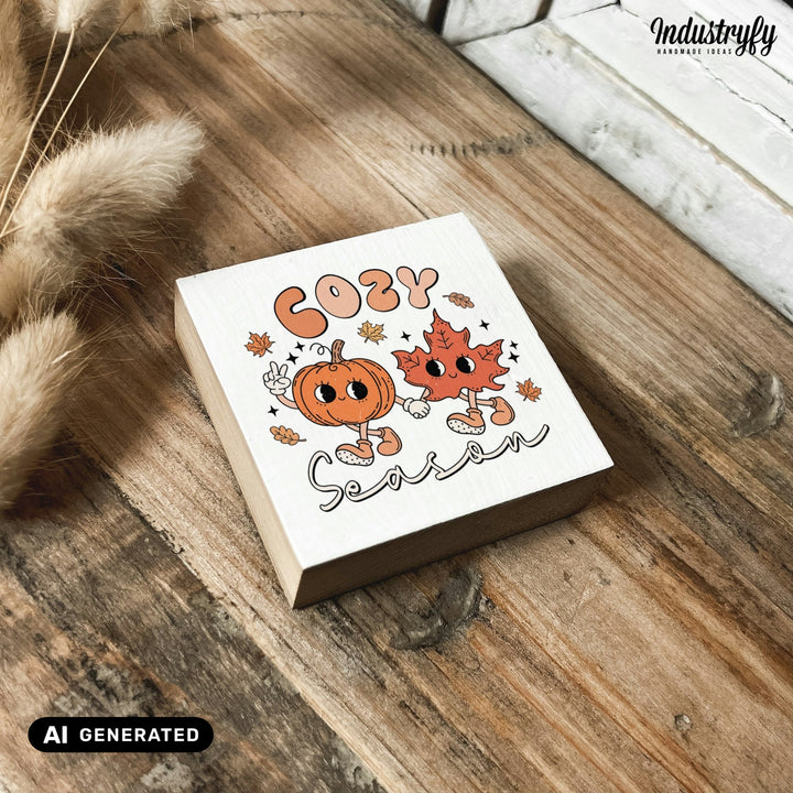 Kühlschrankmagnet Holz cozy season, Holzmagnet von Industryfy