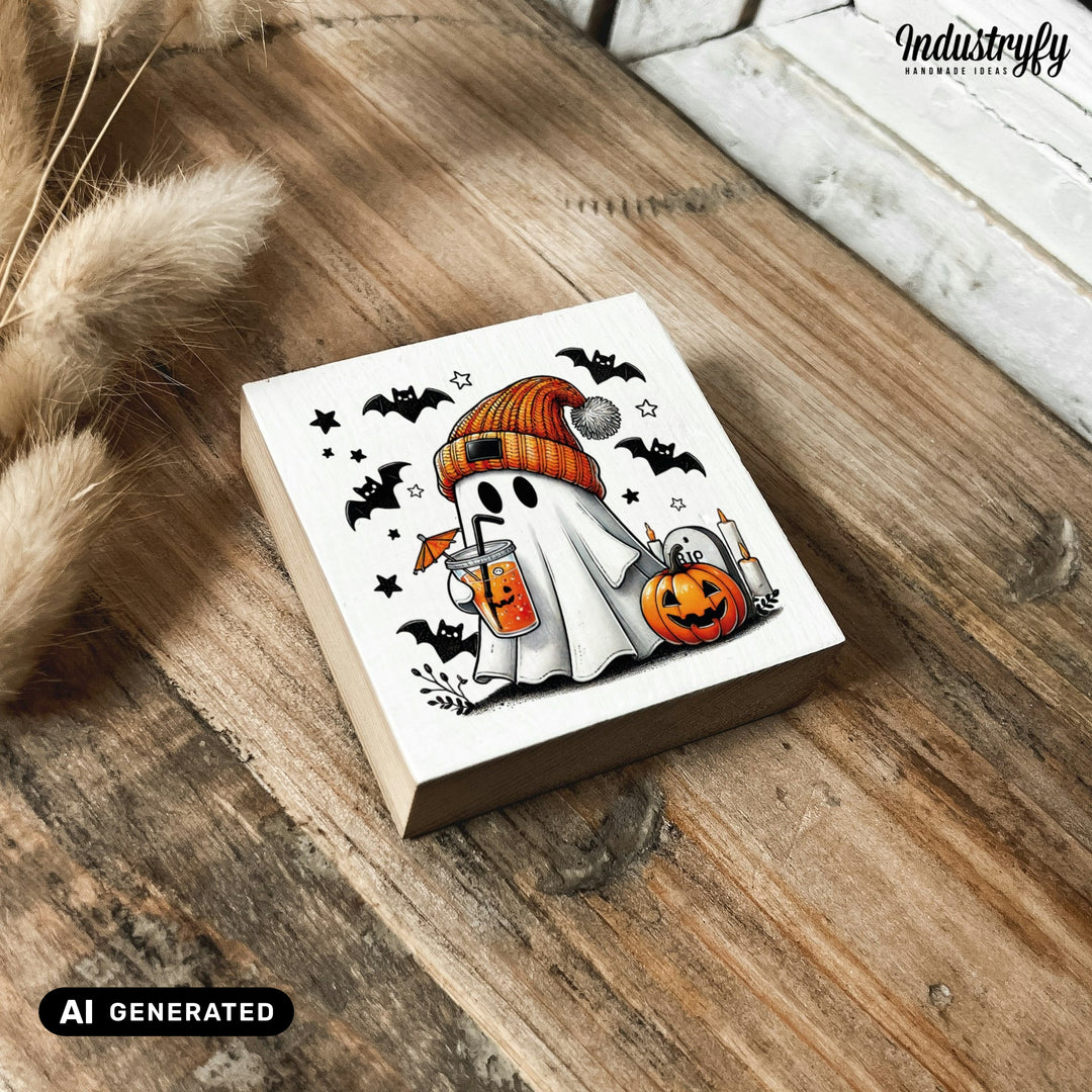 Kühlschrankmagnet Holz Halloween Ghost, Holzmagnet von Industryfy