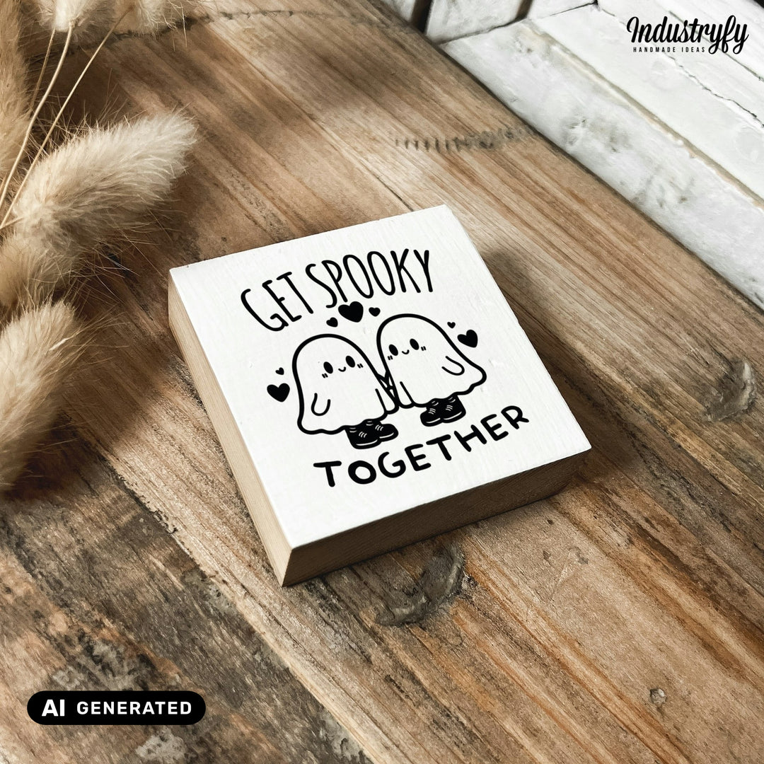 Kühlschrankmagnet Holz Get spooky together, Holzmagnet von Industryfy