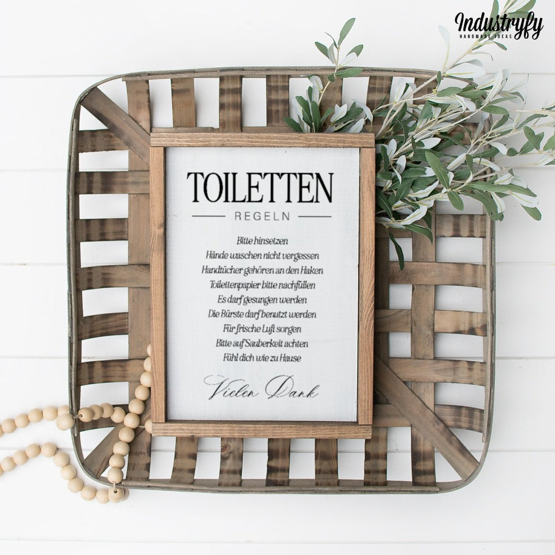 Landhaus Schild | Toilettenregeln