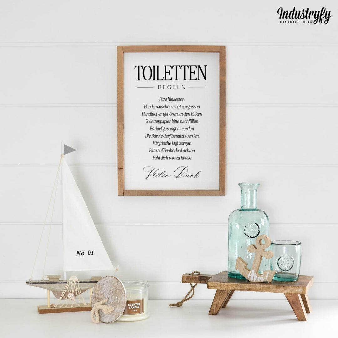 Landhaus Schild | Toilettenregeln